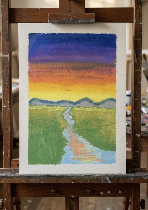 ACEO Art Card Mountain Landscape Original Painting