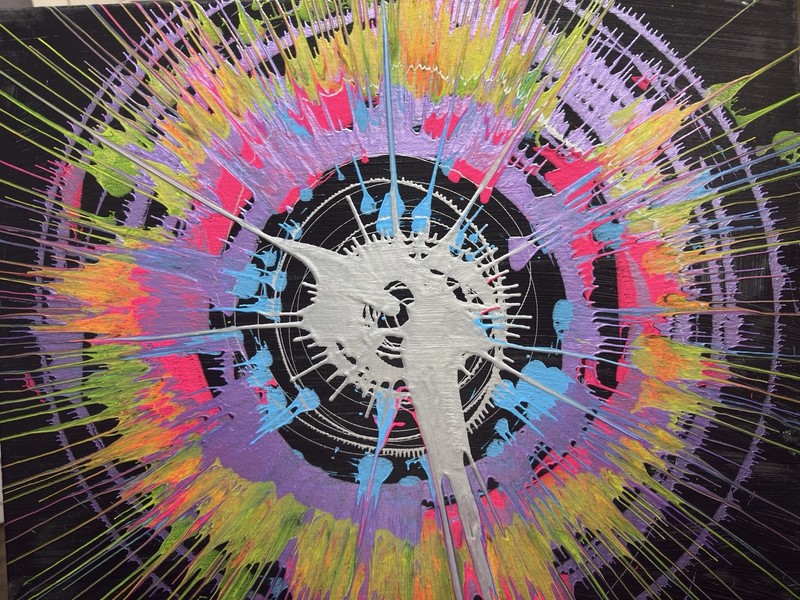Abstract Art “Gods Universe” 1/1 Spin Art Rare Beautiful Hand Painted