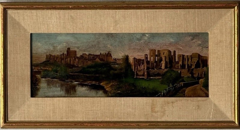 FREDERICK SCARBOROUGH ANTIQUE LANDSCAPE OIL PAINTING OLD KENILWORTH CASTLE UK