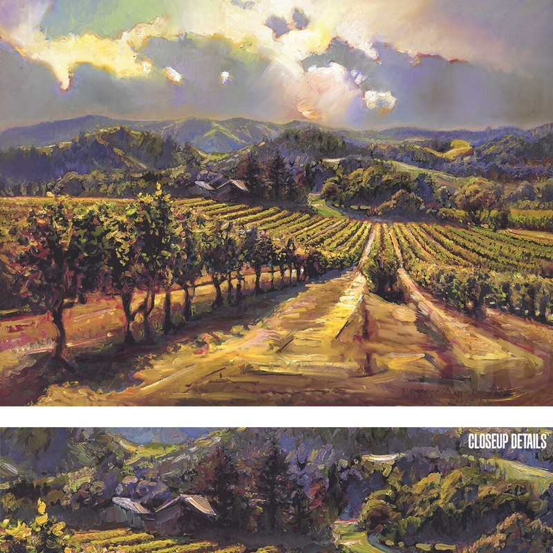 40W»x30H» APPROACHING HEAVEN by BROOKS ANDERSON -STAIRWAY FIELD OF DREAMS CANVAS