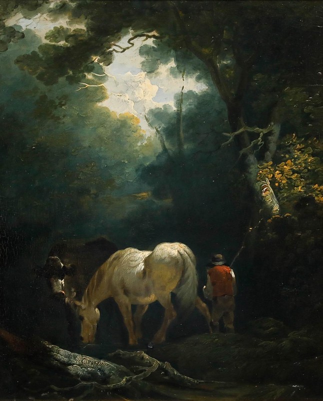 Fine 18th Century Oil - A Rest Underneath the Canopy gallery
