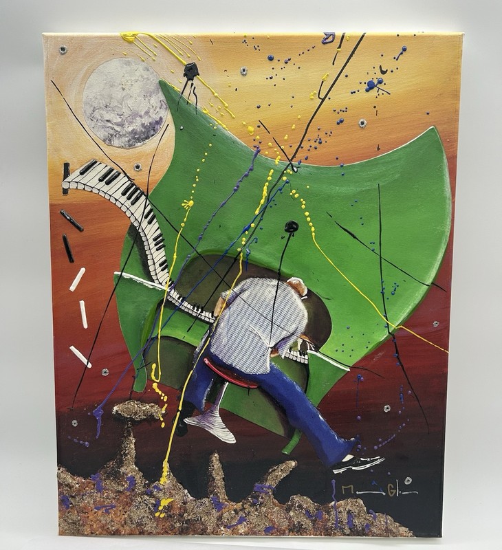 Original MARCUS GLENN Rhythm Of Mars Giclee on Canvas Hand Embellished 22×18