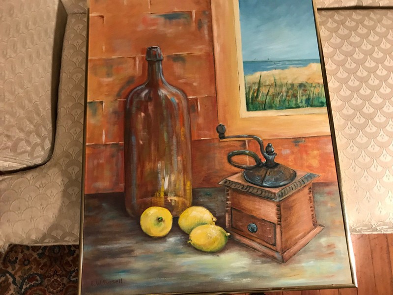 Edna W Russell» View From The Window» Oil On Canvas Painting – Signed And Framed