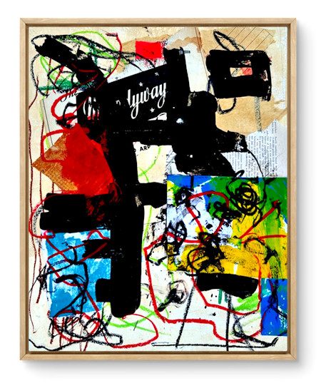 Abstract Art «Time’s Crossing 2» Original Acrylic 18×24 inch Painting on Paper