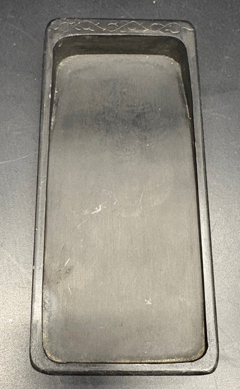 Vintage East Asia INK STONE for Calligraphy & Painting 5 1/4″ x 2 1/2″ BLACK