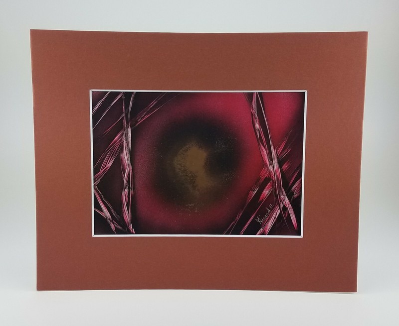 Red to Pink Artwork signed by artist Jason Girard comes with one matte board.
