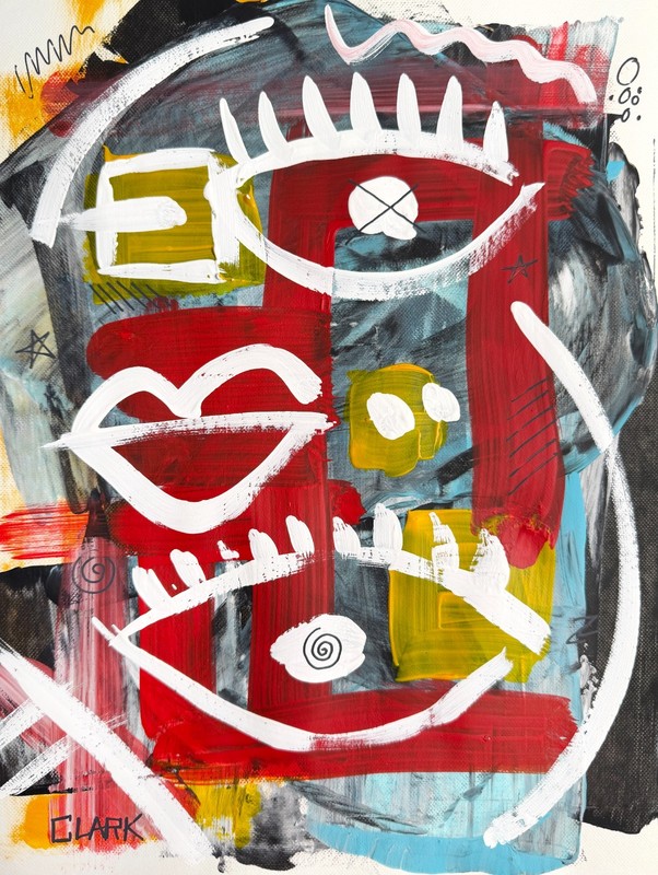 Original Abstract Acrylic Painting (2 of 3 Series) - 12x9" Mixed Media Paper gallery