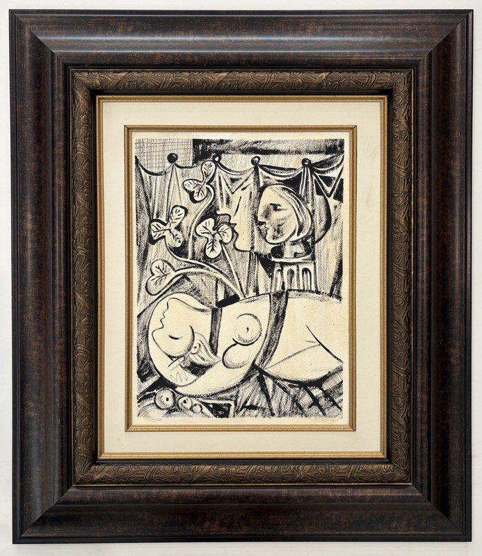 Pablo Picasso Lithograph Signed, Numbered & Stamped 1900s-1970s Matted & Framed