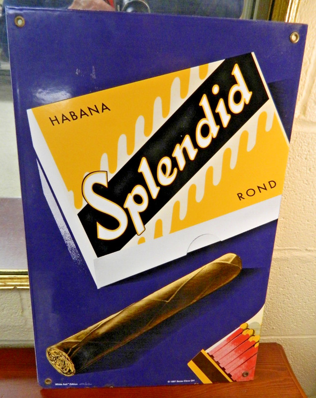Habana Cigar Vintage Sign Splendid Rond Matches Smoker Enamel Steel 1997 #2!