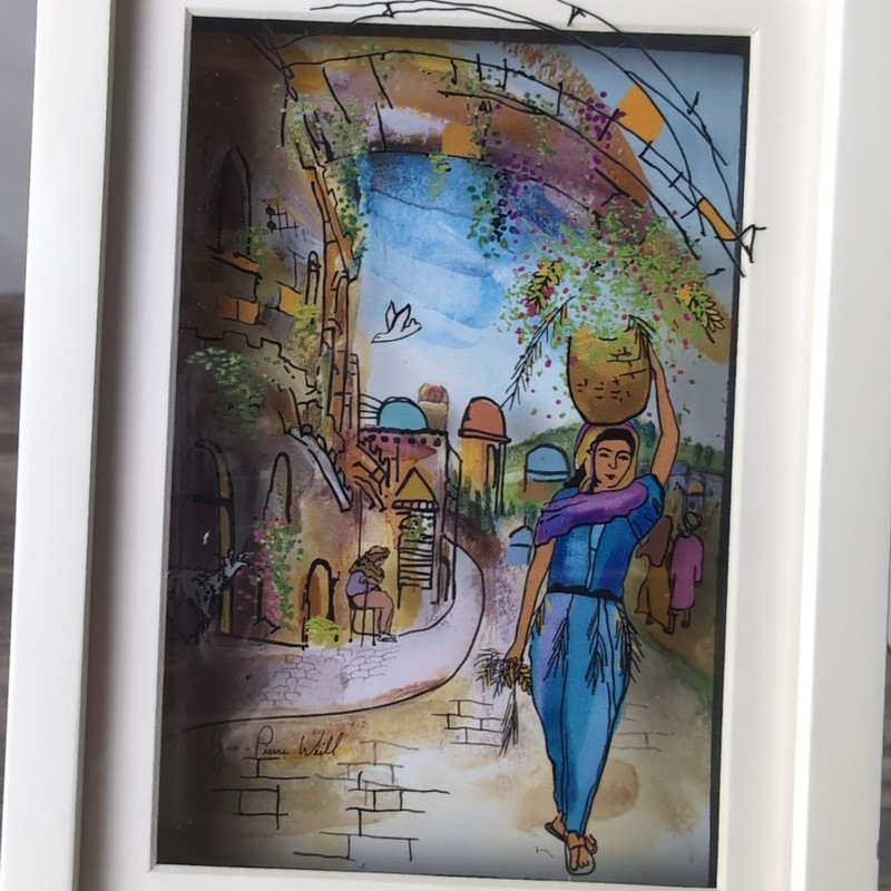 Jean Pierre Weill RUTH Vitreograph 3D Painting on Glass Retired 7.75x5.75" Frame gallery