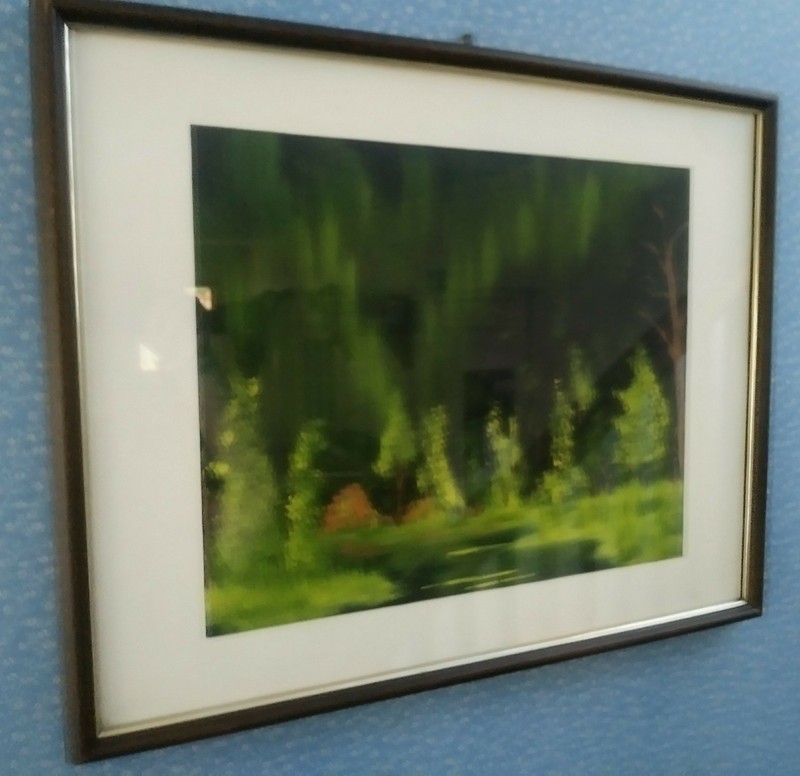 beautiful hand painted vintage landscape painting matted & framed 21 x 17 cottag gallery