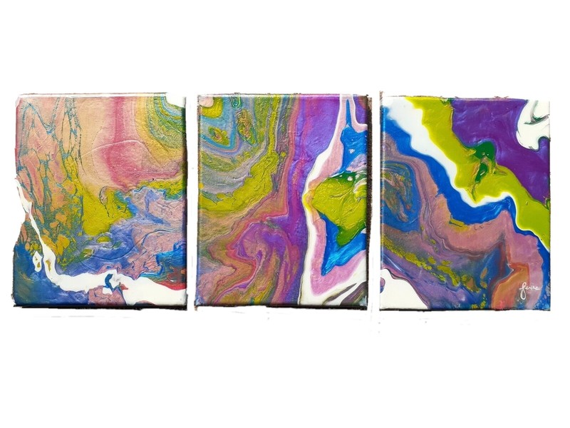 original abstract acrylic painting on canvas Fluid Art