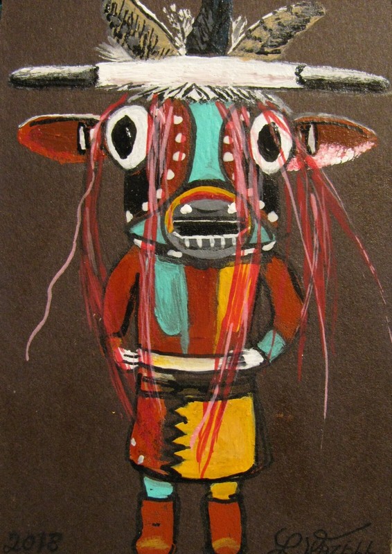 A1219 ORIGINAL ACRYLIC ACEO PAINTING BY LJH - THE JESTER gallery