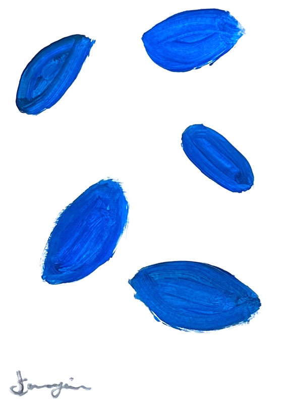 Guajardo Blue Steps 9X6 Paper Unique Abstract Expressionism gallery