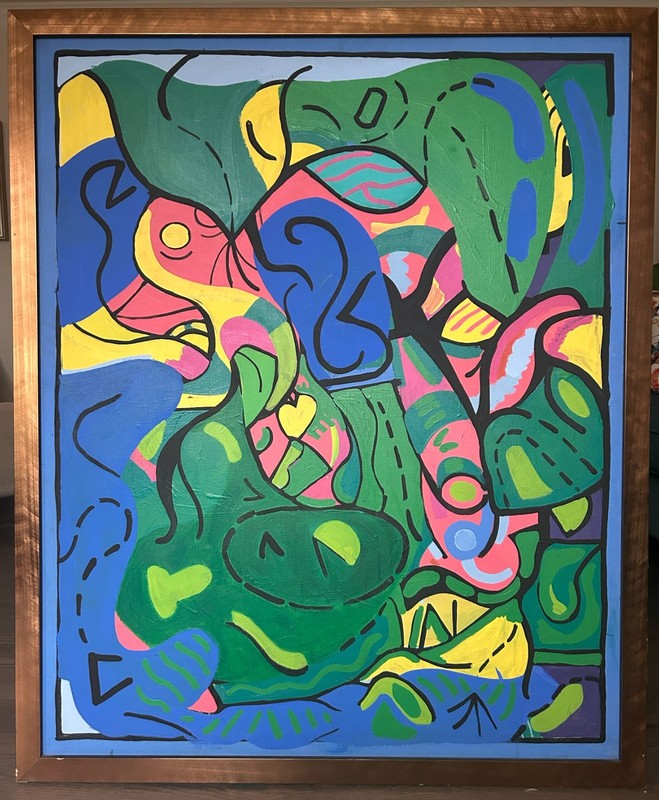 PATRICIA SLOANE Large Original Mid Century Abstract Oil Painting Estate Signed
