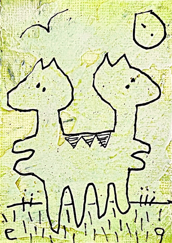 e9Art ACEO: they both had shared dreams, both the good and the bad