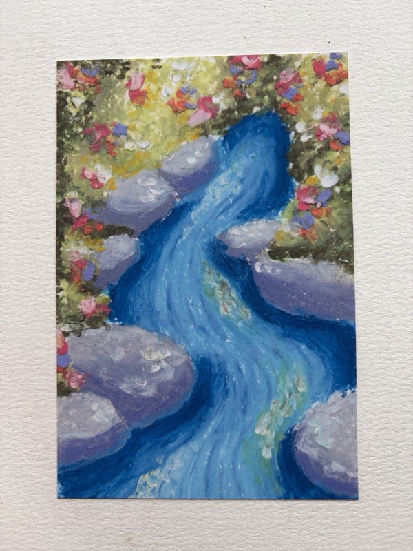4x6 Oil pastel Spring Landscape Art Print Matte/Semi-gloss By Kayla GS gallery