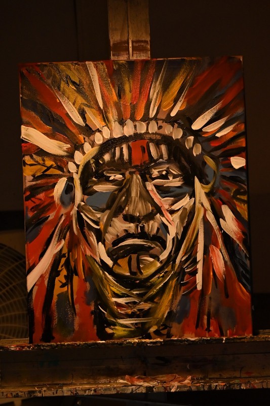 S.S. / THE ELDER / Original Painting 16x20 Canvas Expressionist Portrait gallery