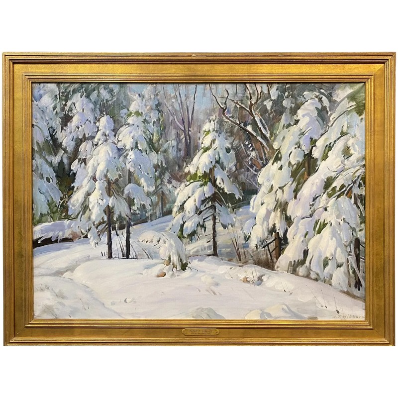 Aldro Thompson Hibbard Landscape Oil Painting, Winter Solitude/Winter Wonderland