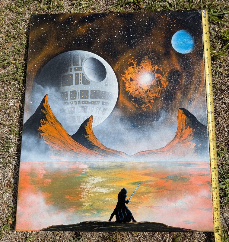 Original Star Wars Spray Paint Art On Canvas- 20X24