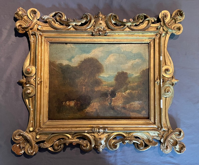 School of Norwich English 19th Cent Agrarian Landscape – Italian Baroque Frame