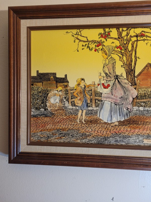Vintage Signed Picture Framed 20"×16" gallery