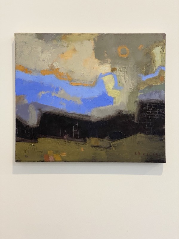 Abstract Expressionism Landscape Original Oil Painting Canvas 12x14 Aldo Cherres gallery