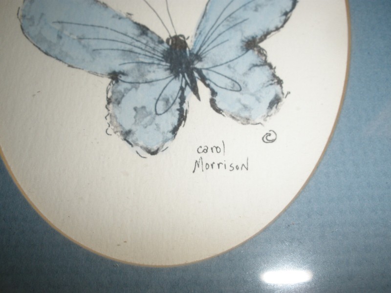 Beautiful Carol Morrison Watercolor - 2 Framed Matted Butterfly Pictures (SU51) gallery