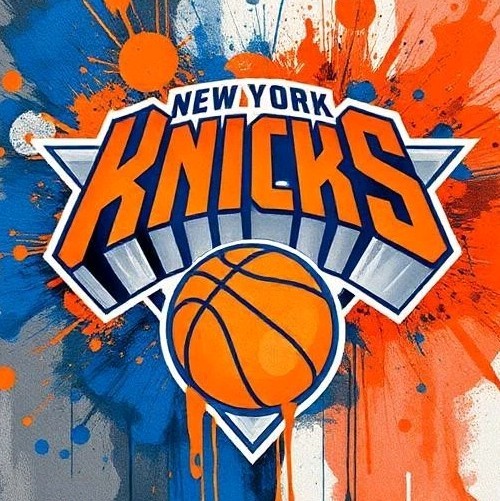 8x10 WallArt Abstract Painting New York Knicks Print Glass Framed gallery