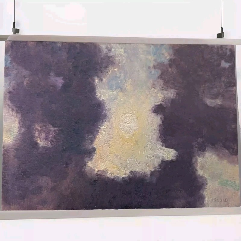 Louis B. Sloan Painting Sky Study Oil on Board Signed 6 3/4 X 9 1/2