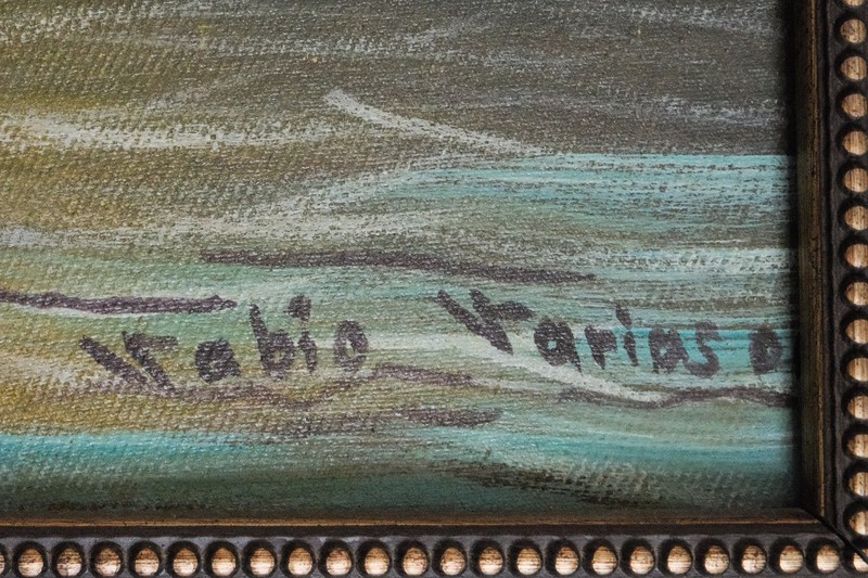 73.5"x37.5" Large Carribean Landscape Signed Oil Canvas Painting by Vabio Varias gallery