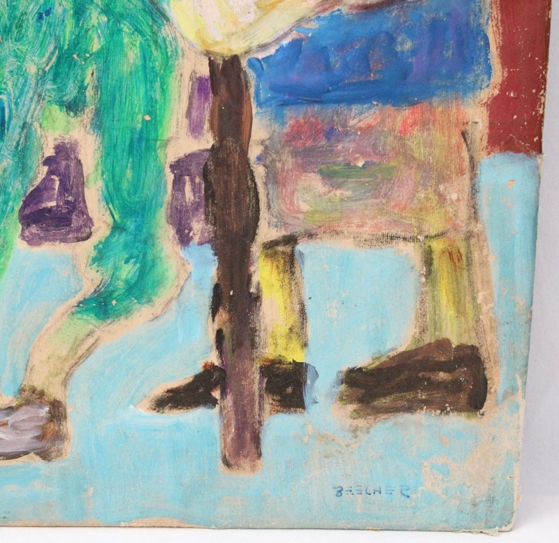 Gene Beecher Outsider Art 19x24 Painting Family Portrait Man Woman Child gallery
