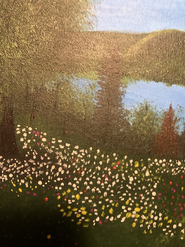 Handmade Acrylic Landscape Meadow Acrylic Painting Wall Art Gift gallery