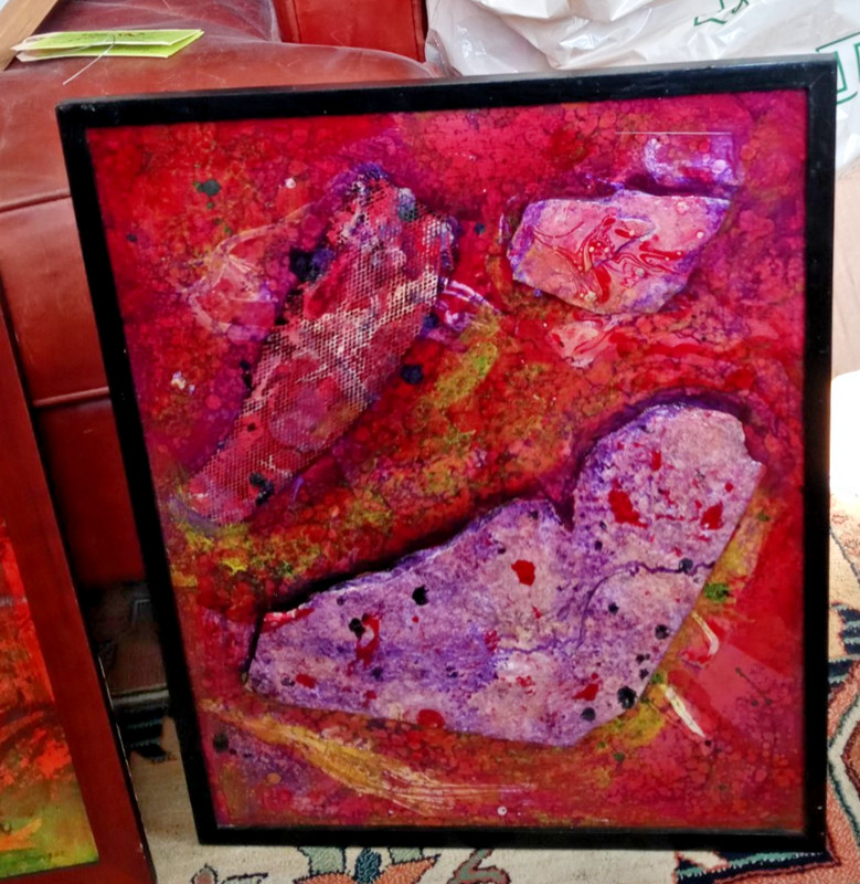 – Original 3D Abstract Painting by Atlanta Ga. Francis Geiger, layered, NR gallery