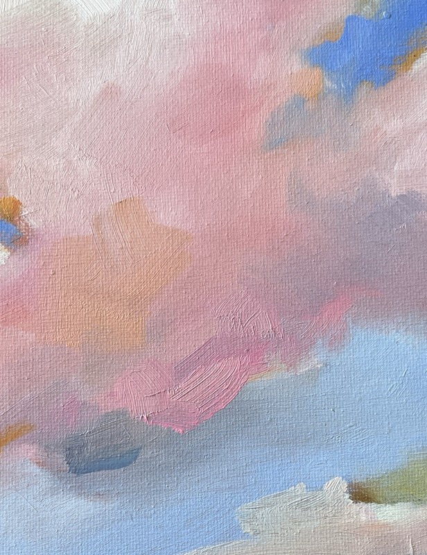 Original Clouds Oil Painting On Stretched Canvas Sunrise Contemporary Fine Art gallery