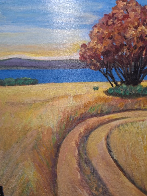 Original Landscape Path Acrylic 8x8 Wood Panel Painting Home Decor gallery