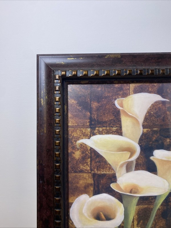 Flower Artwork White Calla Lily Framed Work 20x11 gallery