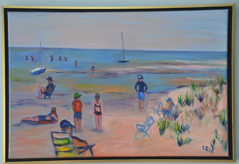Beth Riso Fine Art Oil Painting – A Day at the Beach – Linnell Landing- Cape Cod
