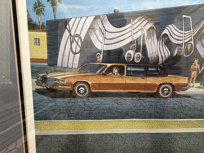 Hand-colored lithograph 'Golden Bear’ Huntington Beach by George Rosu 172/750 LE gallery