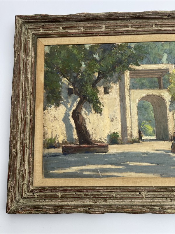 ANTIQUE Early California Mission Painting Harold Walsh Impressionism Exhibited gallery
