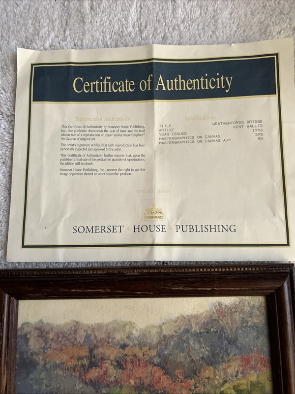 Limited Edition Kent Wallis OilPainting On Canvas Certificate Of Authenticity gallery