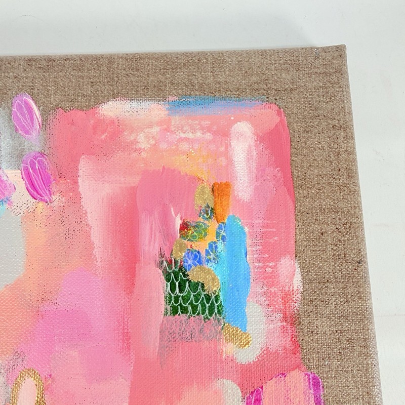 Original Art Abstract Desert Sunrise Painting Bright Colorful Canvas Signed gallery