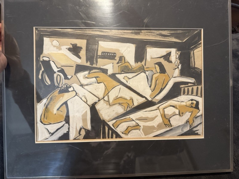 Original VTG Signed Abstract Painting By Marion Butler Ewald “Women’s Ward 20×15