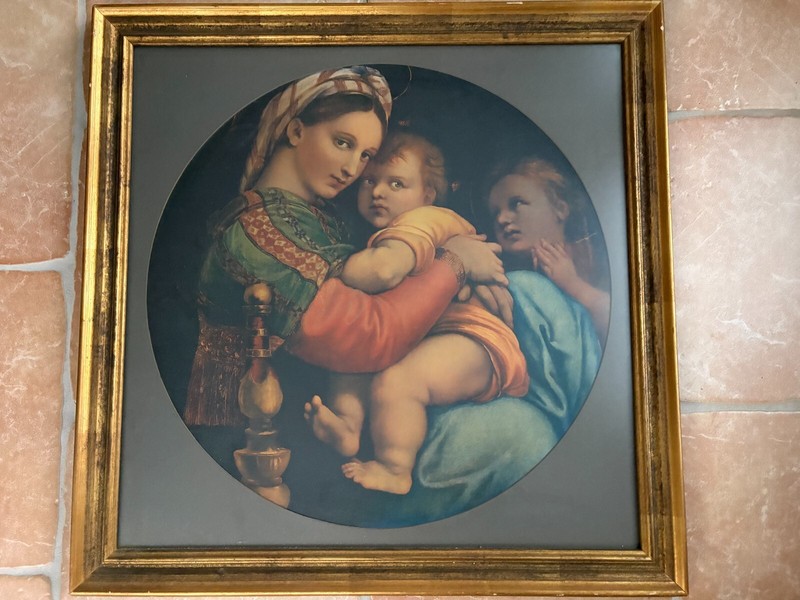 Raphael "The Madonna della Seggiola" - Large Framed Art Artwork 25.5" x 25.5" gallery
