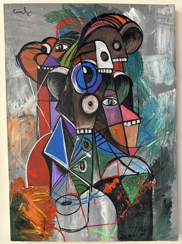 GEORGE CONDO OIL ON CANVAS PAINTING SIGNED AND SEALED MEASURES 50CMX70CM