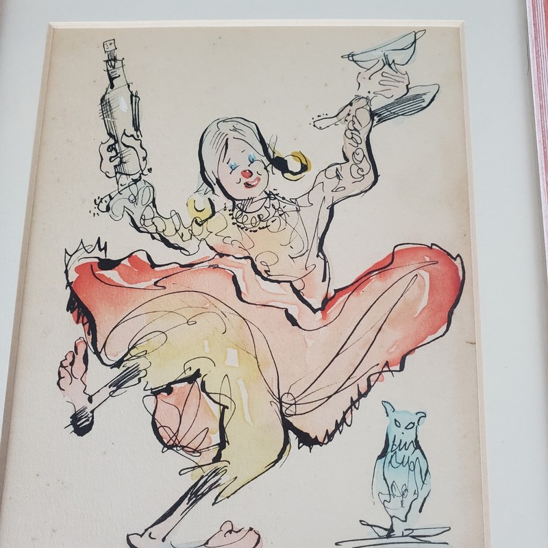 Original Signed Framed Art Dancing Clown Gypsy The Best To You Julian Laurie gallery