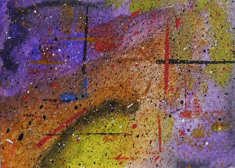 ACEO Modern Abstract Painting in Thick Magnetic Sleeve Original Art by Rain Crow