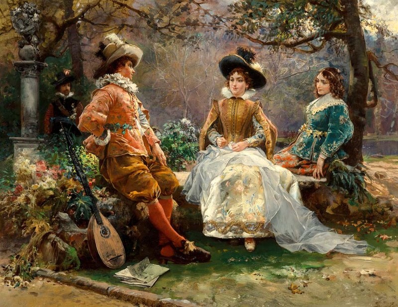 Music in the Garden Oil painting Giclee Art HD printed on canvas L3510