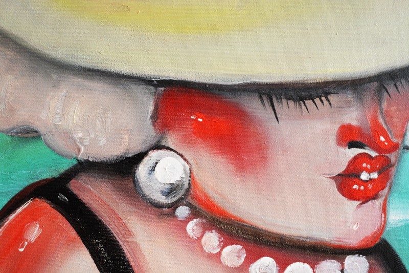 Hot days 39,3 x 39,3"- 100% Hand painted Oil Painting on Canvas. Yana Medow gallery