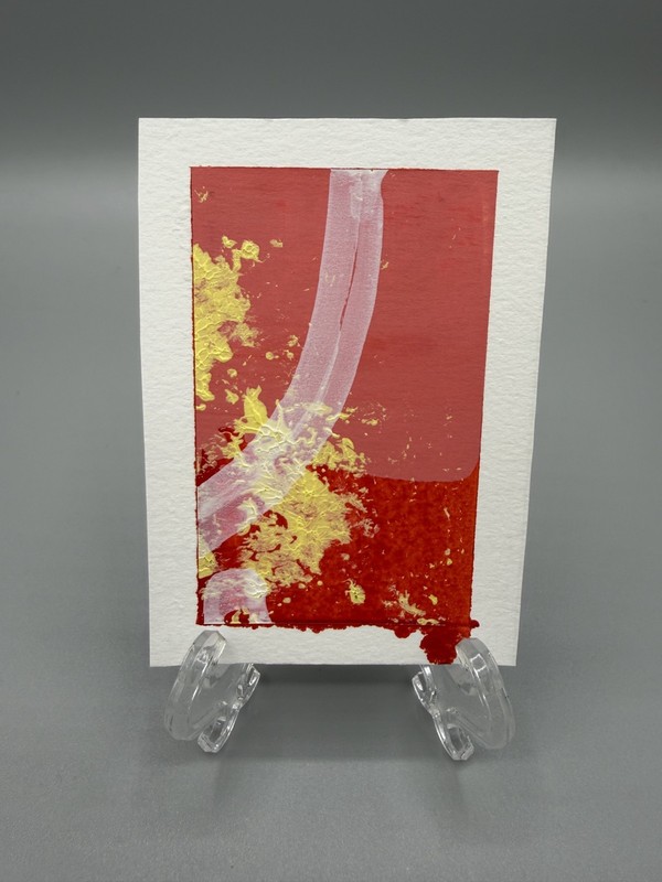 ACEO original painting, from "Stay Close" series, acrylic paint on paper
